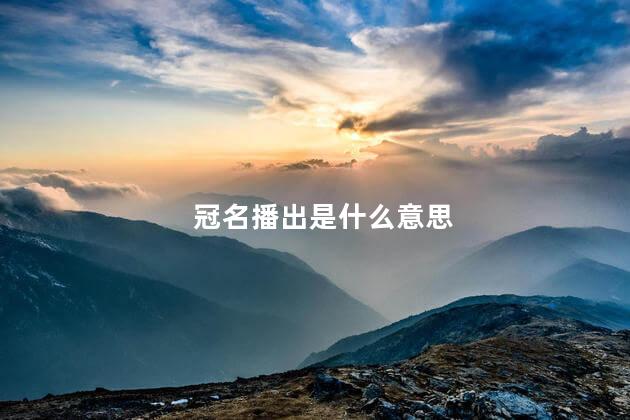 冠名播出是什么意思