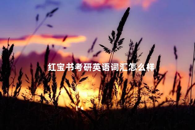 红宝书考研英语词汇怎么样