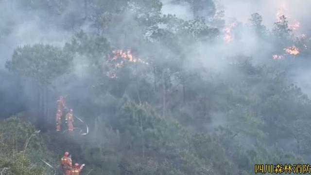 四川凉山又发森林火灾，火场地势陡峭风向多变，超800人灭火