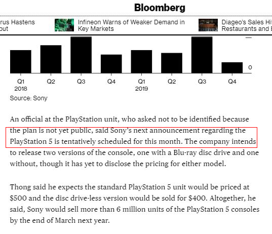 爆料：索尼计划于本月发布PS5主机相关信息