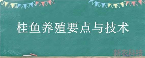 桂鱼养殖要点与技术