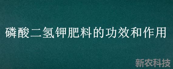 磷酸二氢钾肥料的功效和作用