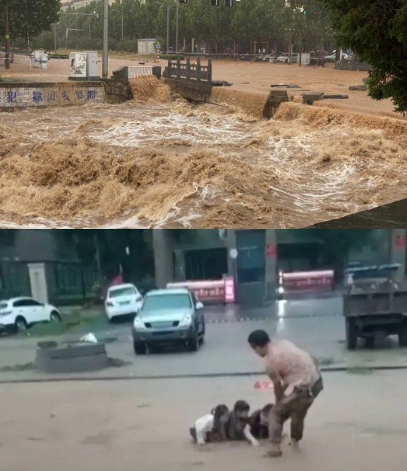 河南暴雨中挺身而出的平凡英雄